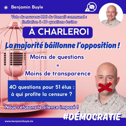 À Charleroi, on filtre les questions : une atteinte grave à la démocratie&nbsp;locale