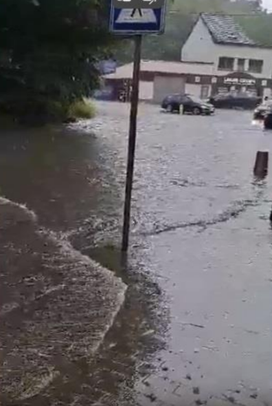 Inondations RN582 à Jumet